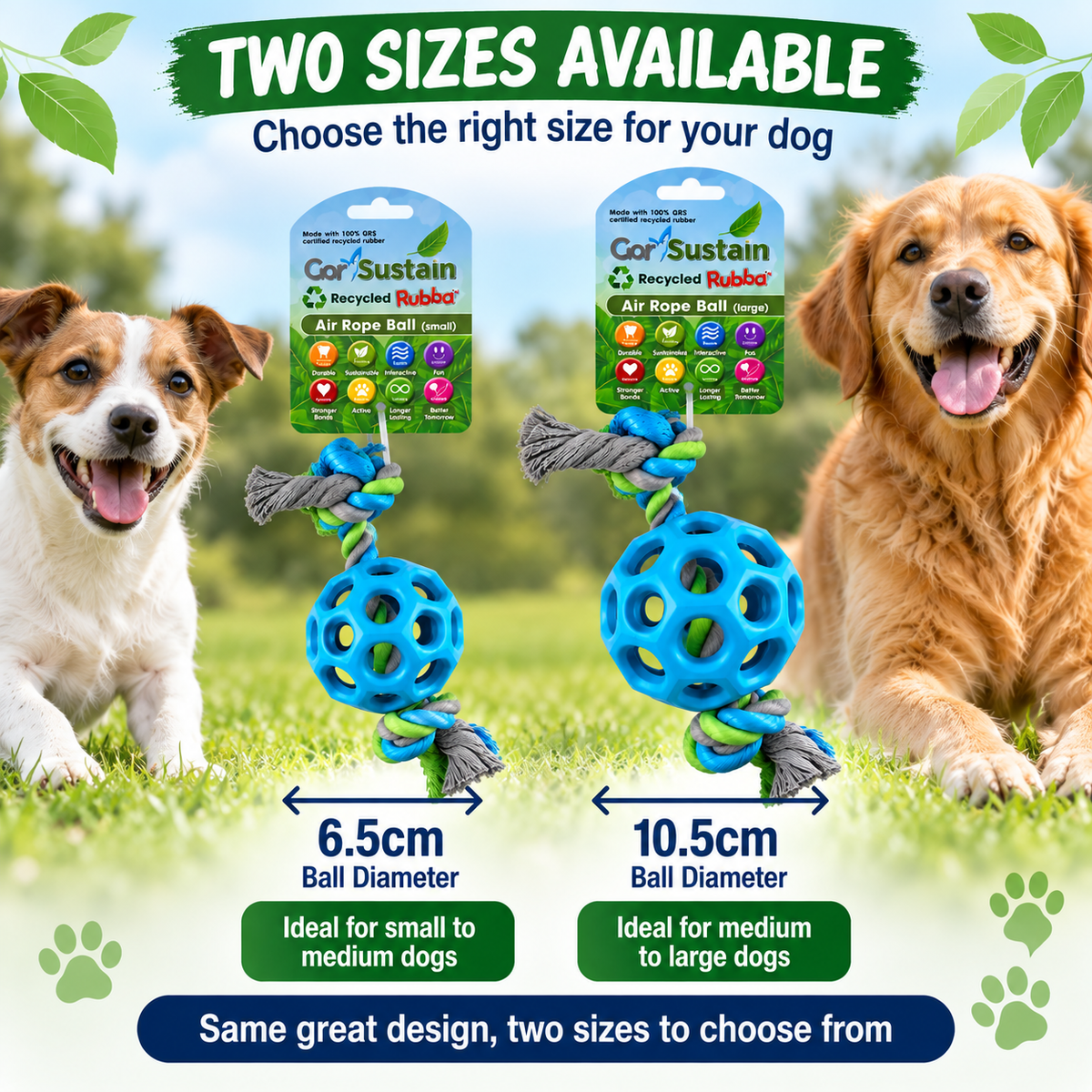 Gor Sustain Rubba Air Rope Ball Dog Toy