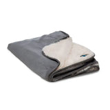 Nordic Double-Sided Pet Blanket in grey showing the two different soft textures and thick plush fabric.