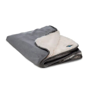 Nordic Double-Sided Pet Blanket in grey showing the two different soft textures and thick plush fabric.