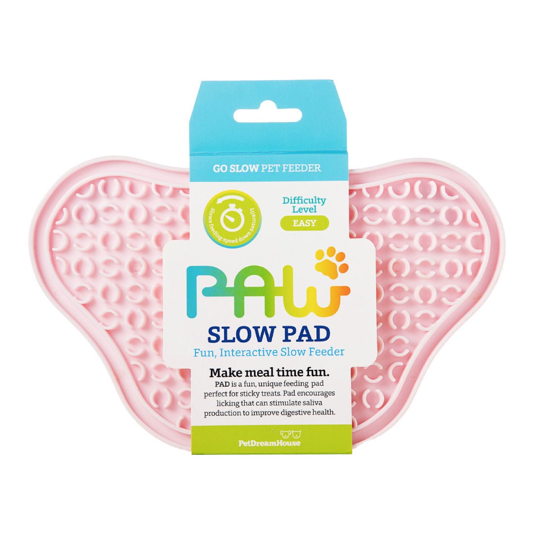 Puppy and Dog Lick Mat - Slow Feeder Treat Mat - Pink