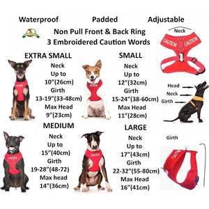 Embroidered 'Caution' Dog Vest Red | Dexil-Pawfecthome