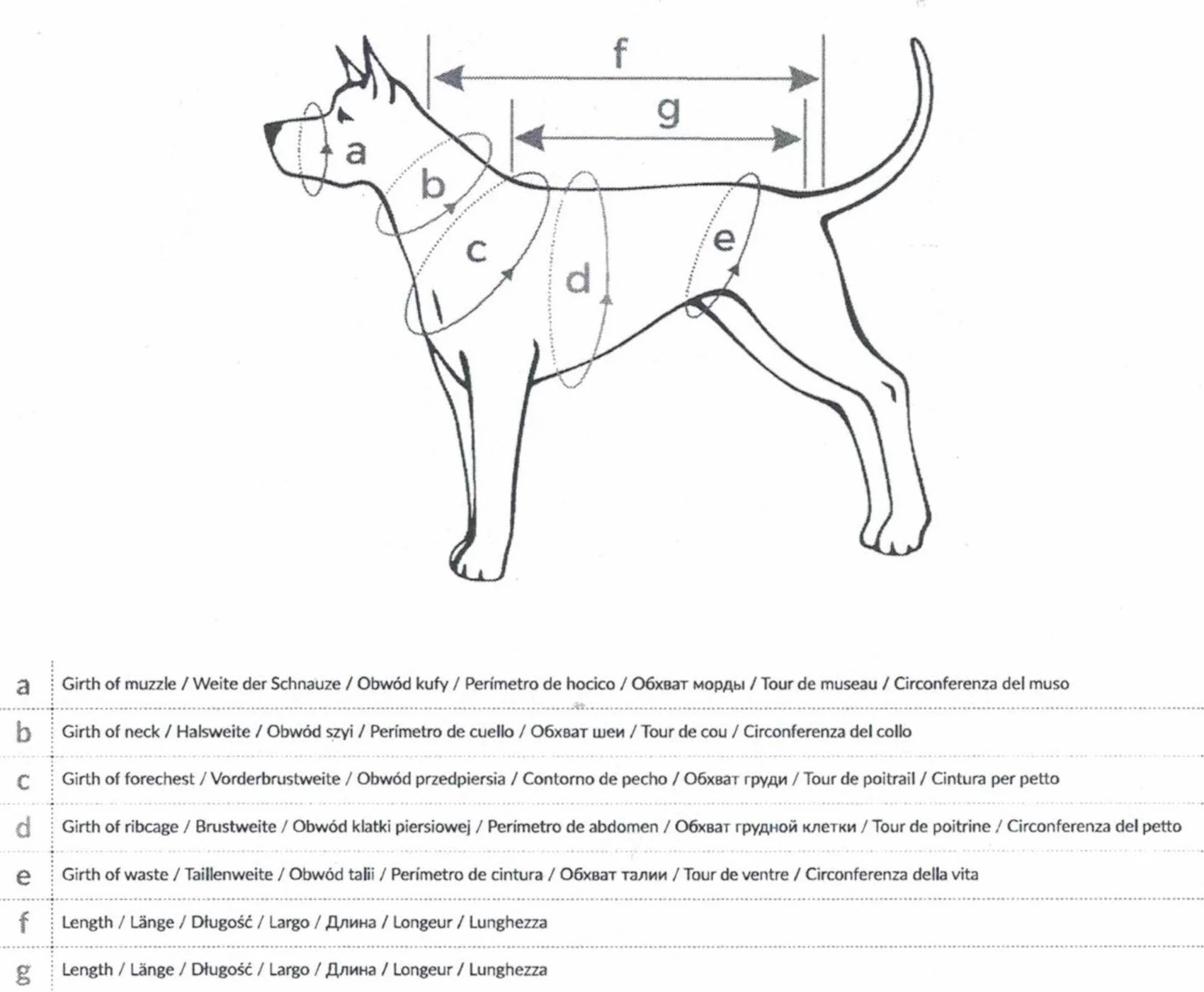 Cotton Dog Harness Sizing Chart