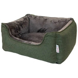 Gor Pets Ultima Bed in green showing the thick foam base and supportive high-walled design.