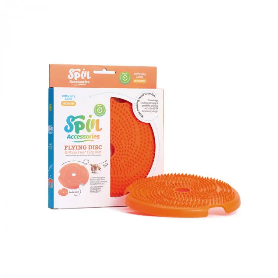 Lick Flying Disc - Orange Slow Feeder | Pet dream house-Pawfecthome