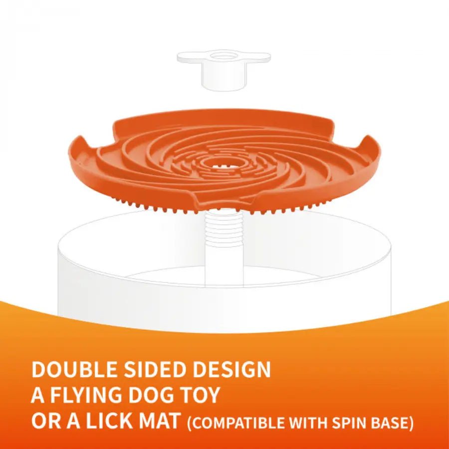 Lick Flying Disc - Orange Slow Feeder | Pet dream house-Pawfecthome